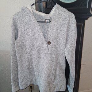 Nike ACG Hooded Sweater Womens XL Knit Sherpa Hood Pullover Gray